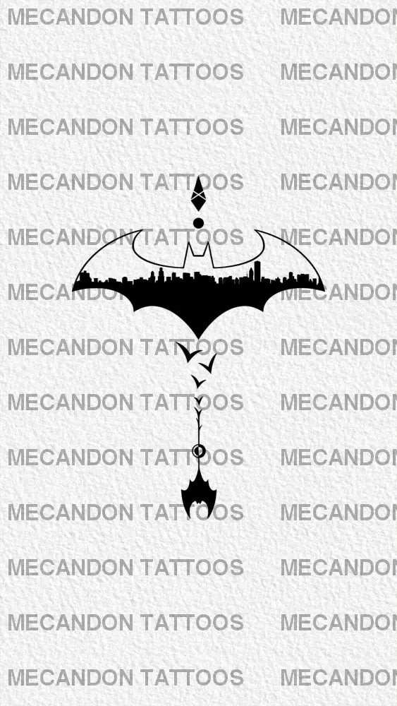 Batman logo tattoo idea | TattoosAI