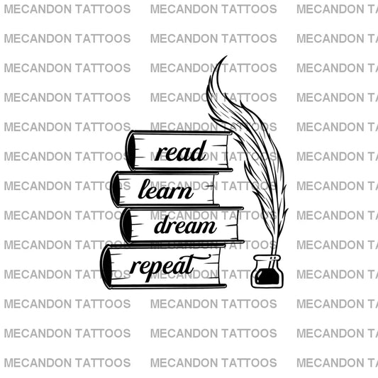 Book Lover Tattoo Design