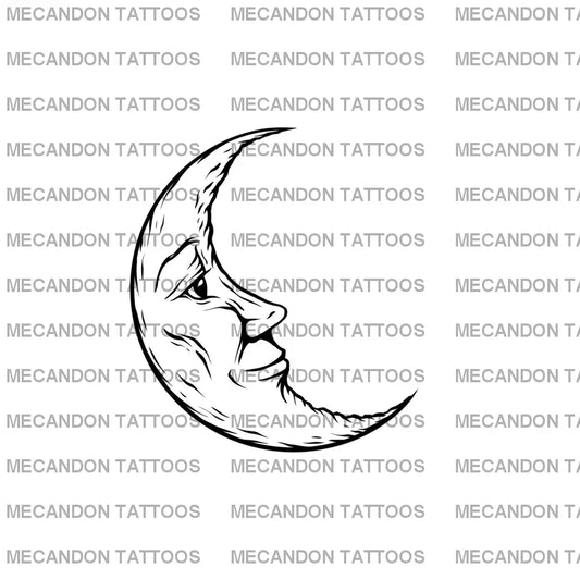 Emoji Moon Tattoo Design