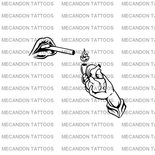 Matching Couple Tattoo Design