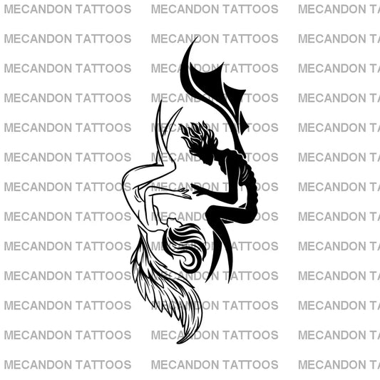 Matching Couple Tattoo Design