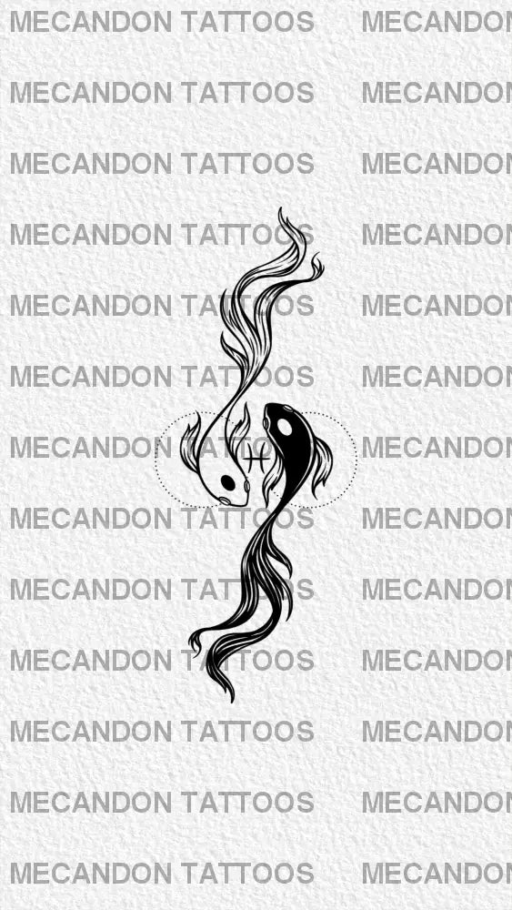 Zodiac Pisces Tattoo Design