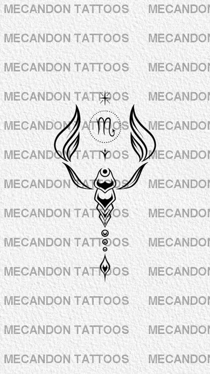 Zodiac Scorpio Tattoo Design