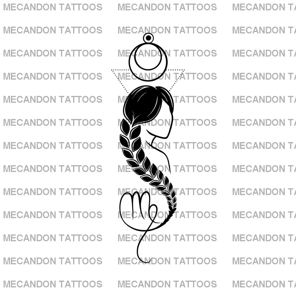 Zodiac Virgo Tattoo Design